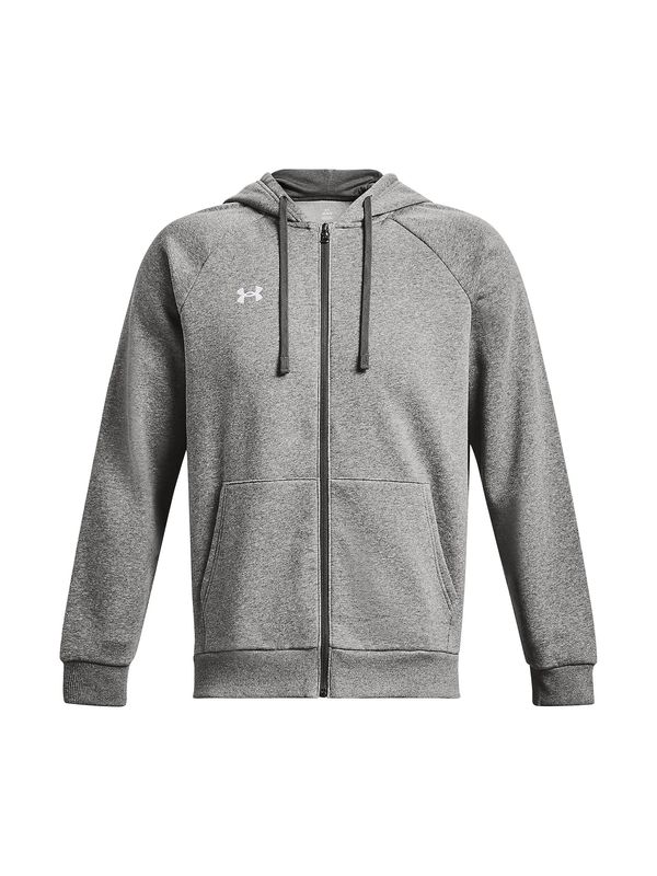 UNDER ARMOUR UNDER ARMOUR Športna jopa na zadrgo 'Rival'  siva / bela