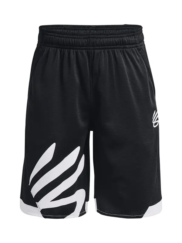 UNDER ARMOUR UNDER ARMOUR Športne hlače 'Curry Splash'  črna / bela