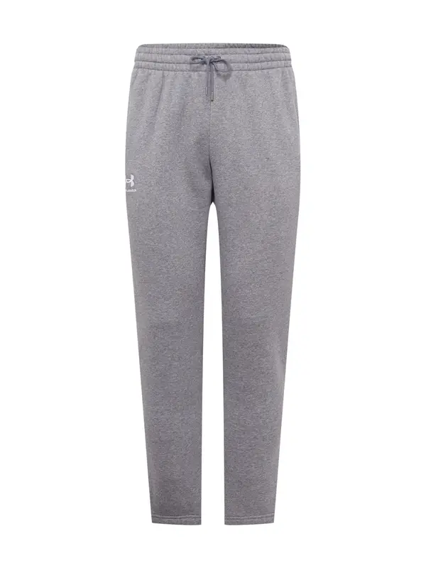 UNDER ARMOUR UNDER ARMOUR Športne hlače 'Essential'  pegasto siva / bela