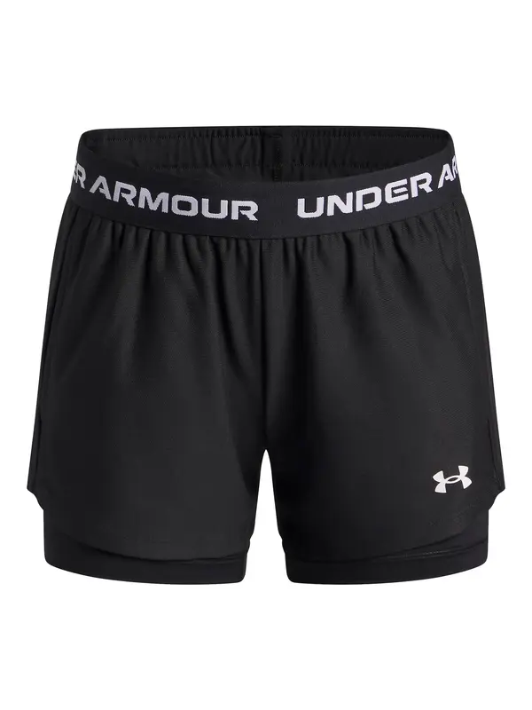 UNDER ARMOUR UNDER ARMOUR Športne hlače 'Tech Play Up'  črna / bela