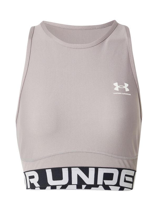 UNDER ARMOUR UNDER ARMOUR Športni top 'HeatGear'  siva / črna / bela