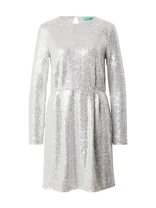 UNITED COLORS OF BENETTON UNITED COLORS OF BENETTON Koktejl obleka  srebrna