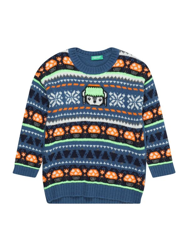 UNITED COLORS OF BENETTON UNITED COLORS OF BENETTON Pulover  marine / limeta / oranžna / črna