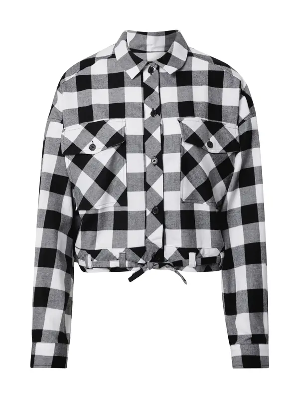 Urban Classics Urban Classics Bluza  siva / črna / bela