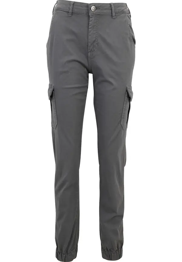 Urban Classics Urban Classics Kargo hlače ' Ladies High Waist Cargo Pants '  siva