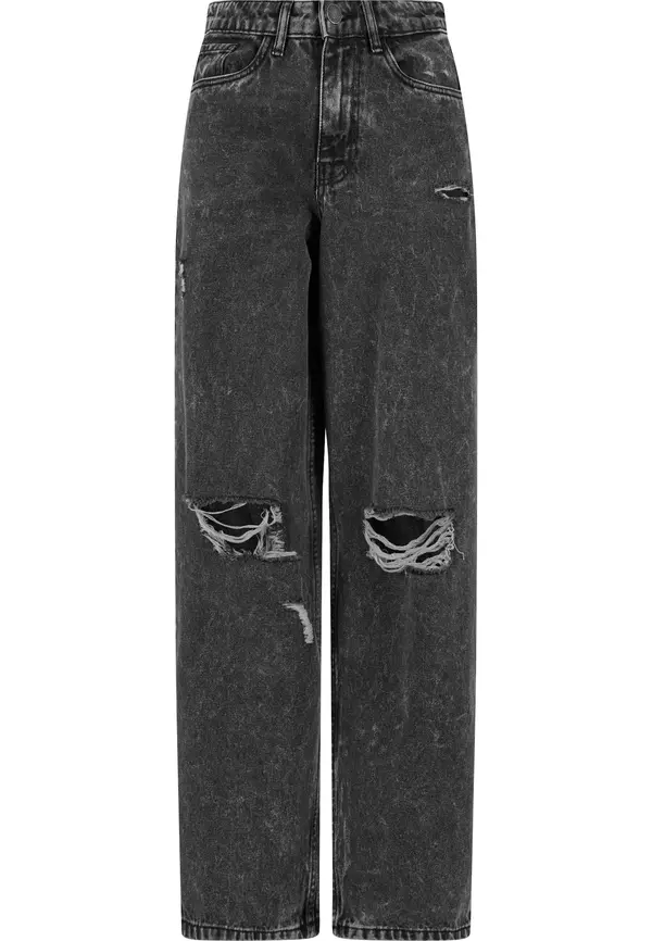 Urban Classics Urban Classics Kavbojke 's Wide Leg Denim Pants ' '  črn denim