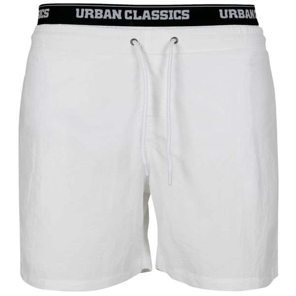 Urban Classics Urban Classics Kratke kopalne hlače  črna / bela