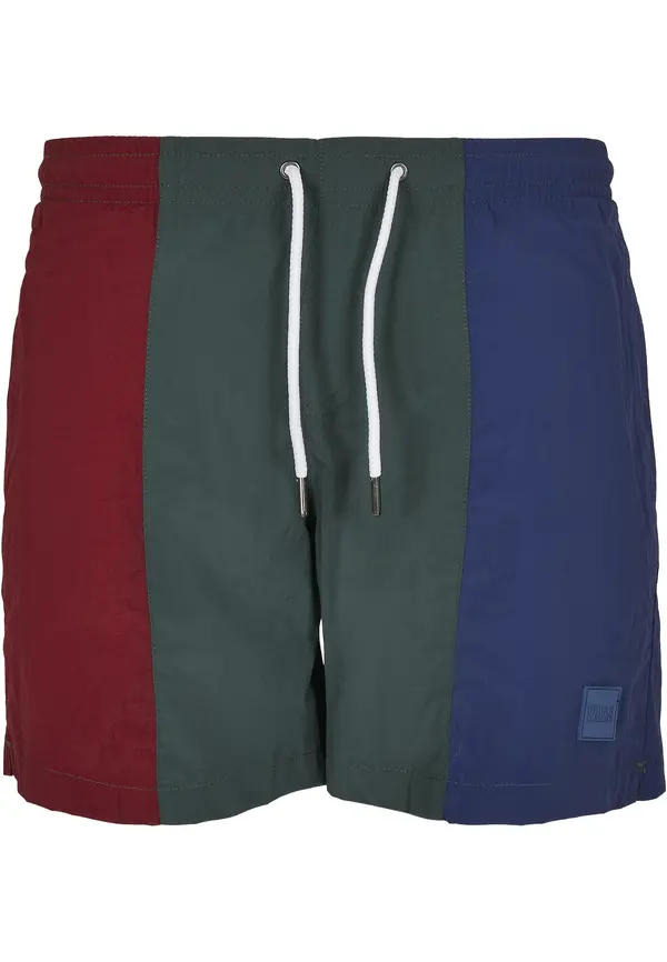 Urban Classics Urban Classics Kratke kopalne hlače  modra / zelena / rdeča