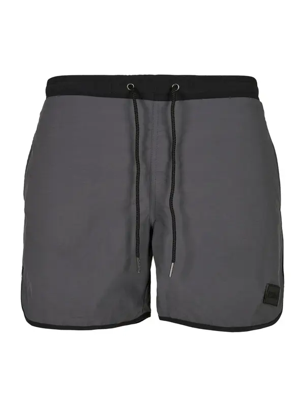 Urban Classics Urban Classics Kratke kopalne hlače  temno siva / črna
