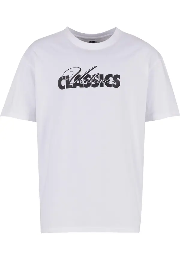 Urban Classics Urban Classics Majica 'Cursive Bold'  črna / bela