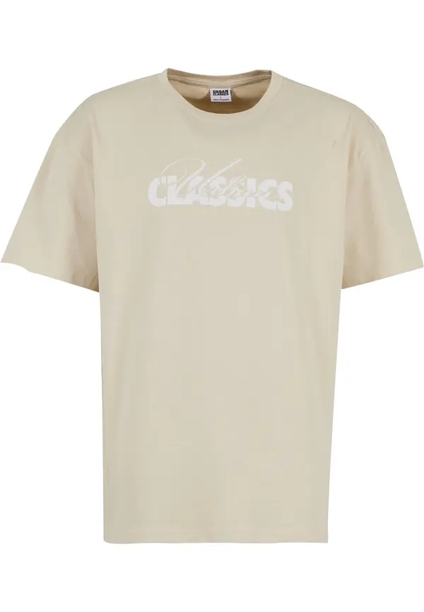 Urban Classics Urban Classics Majica 'Cursive Bold'  kamela / bela