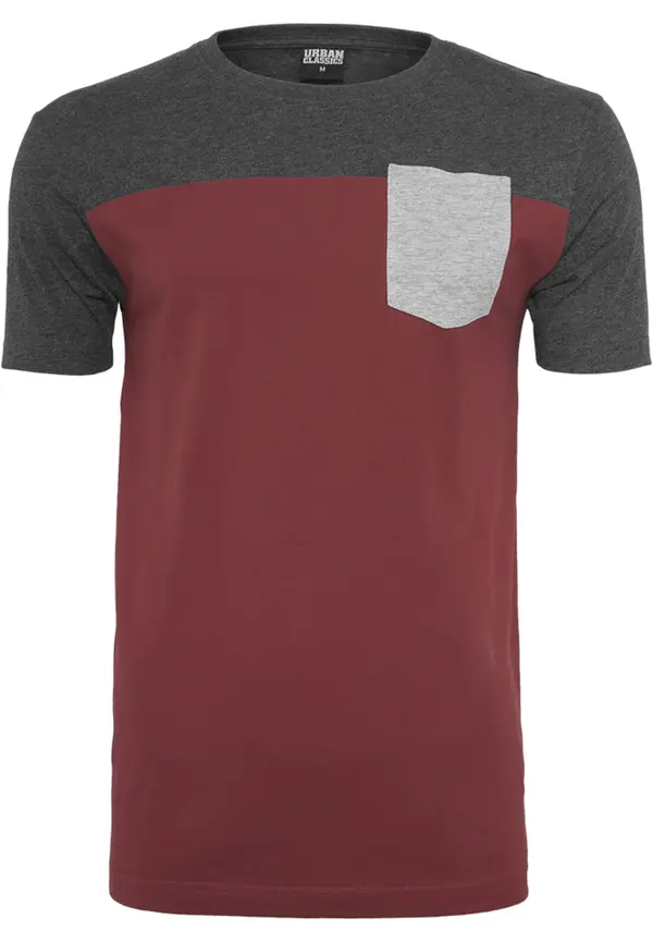 Urban Classics Urban Classics Majica  svetlo siva / temno siva / burgund