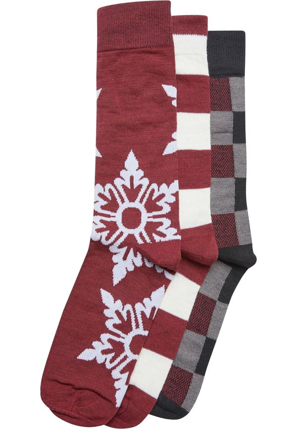 Urban Classics Urban Classics Nogavice 'Christmas Snowflakes'  modra / siva / burgund / bela