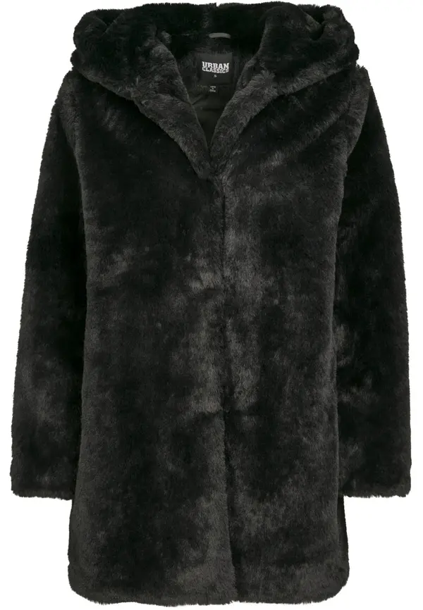 Urban Classics Urban Classics Prehoden plašč ' Ladies Hooded Teddy Coat '  črna
