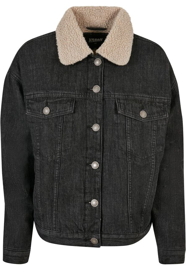 Urban Classics Urban Classics Prehodna jakna  bež / črn denim