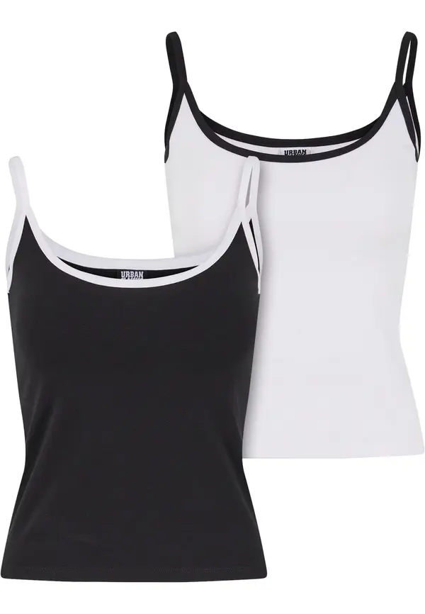 Urban Classics Urban Classics Top  črna / bela