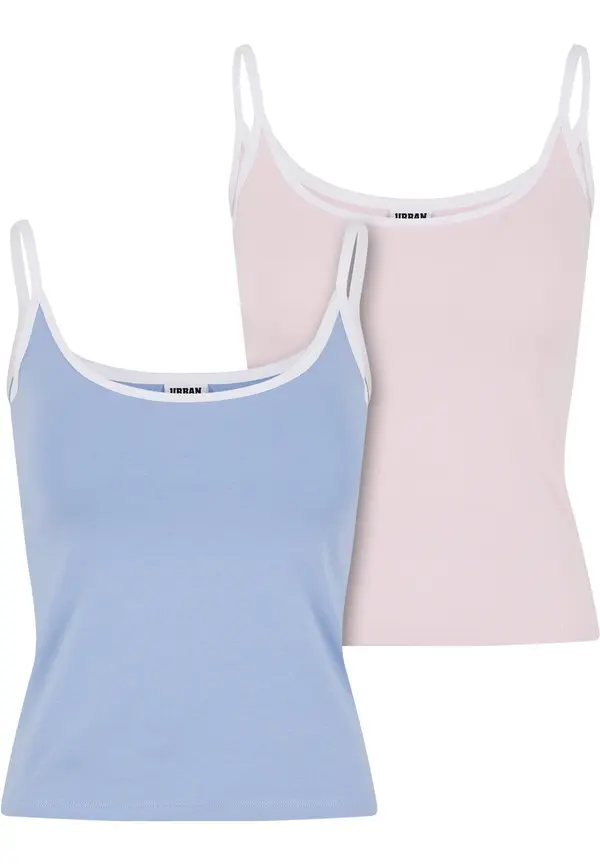 Urban Classics Urban Classics Top  modra / svetlo roza / bela