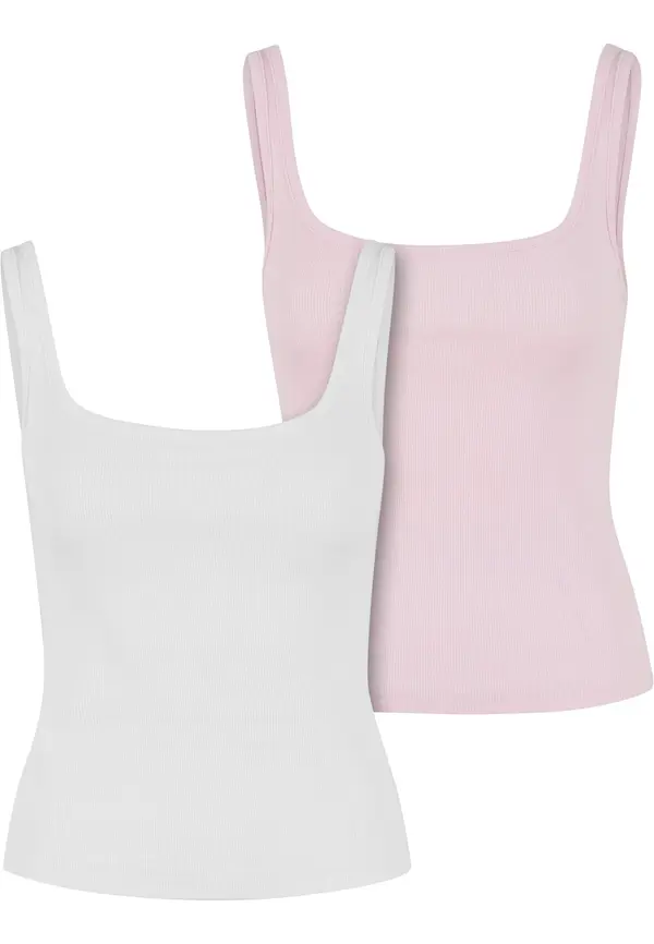 Urban Classics Urban Classics Top  svetlo roza / bela