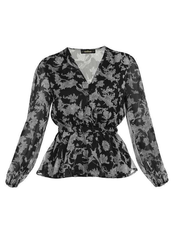 usha BLACK LABEL usha BLACK LABEL Bluza  siva / svetlo siva / črna