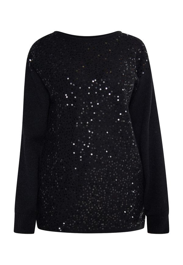 usha BLACK LABEL usha BLACK LABEL Pulover 'Nowles'  črna / srebrna