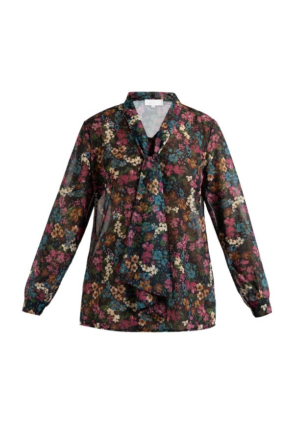 Usha Usha Bluza  modra / zelena / eozin / črna