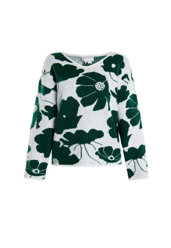 Usha Usha Pulover 'Lurea'  zelena / bela