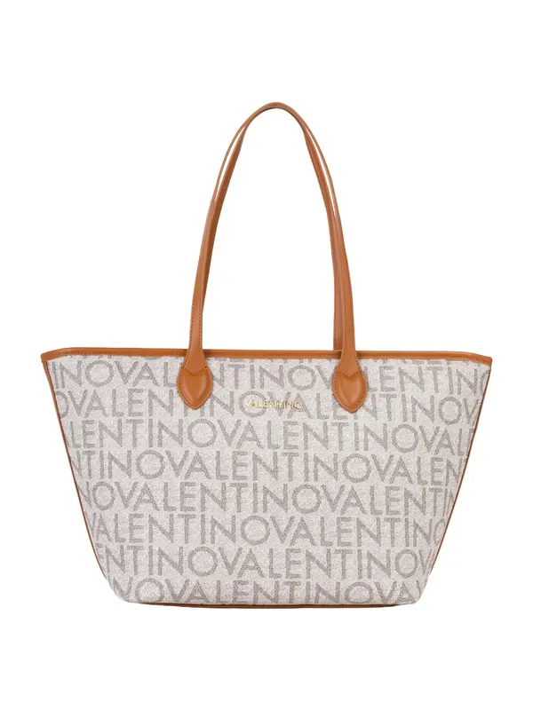 VALENTINO VALENTINO Nakupovalna torba  bež / pueblo / temno siva