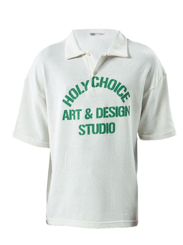 VAMOS CLO VAMOS CLO Majica 'Broom'  zelena / off-bela