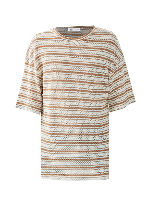 VAMOS CLO VAMOS CLO Majica 'Calibrachoa'  kremna / kamela