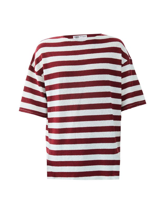 VAMOS CLO VAMOS CLO Majica 'Canterbury Bells'  bež / bordo