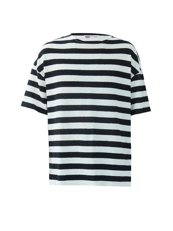 VAMOS CLO VAMOS CLO Majica 'Canterbury Bells'  črna / bela