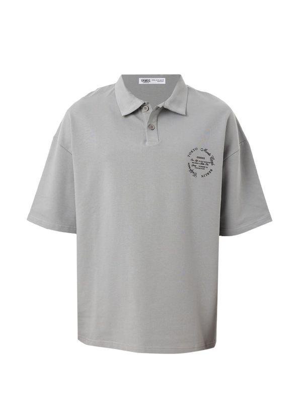 VAMOS CLO VAMOS CLO Majica 'Crocosmia'  siva / črna