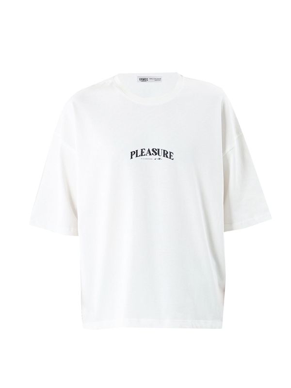 VAMOS CLO VAMOS CLO Majica 'Diascia'  lila / črna / off-bela