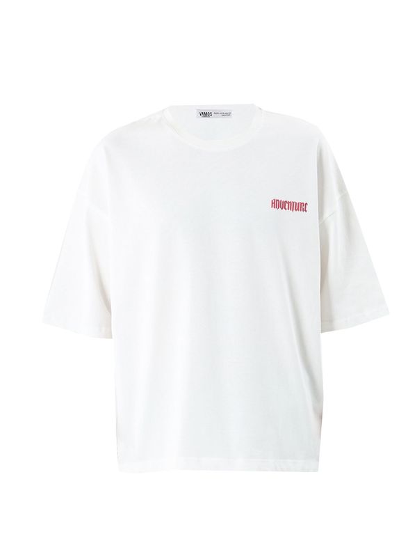 VAMOS CLO VAMOS CLO Majica 'Dusty Miller'  rdeča / off-bela