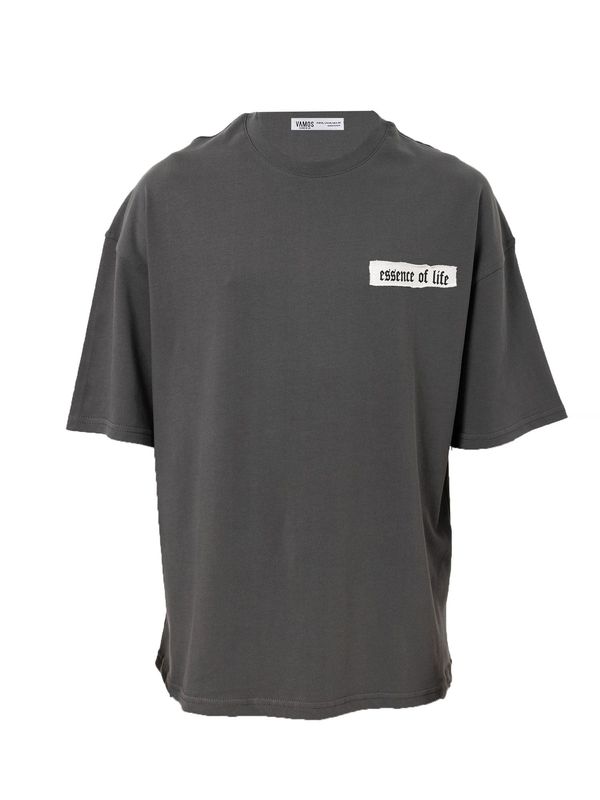 VAMOS CLO VAMOS CLO Majica 'Enkianthus'  temno siva / rdeča / črna / bela