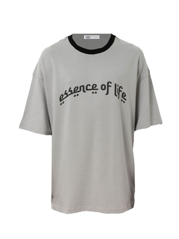 VAMOS CLO VAMOS CLO Majica 'Forget-me-not'  siva / črna