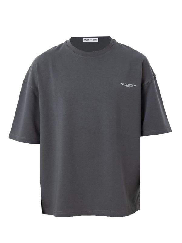 VAMOS CLO VAMOS CLO Majica 'Fox Tail'  siva / bela