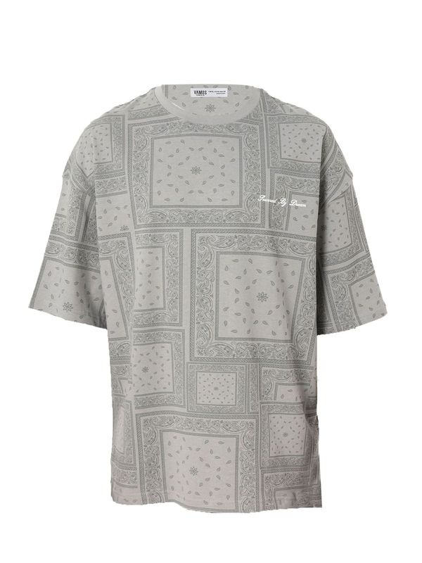 VAMOS CLO VAMOS CLO Majica 'Franklin'  kamen / temno siva