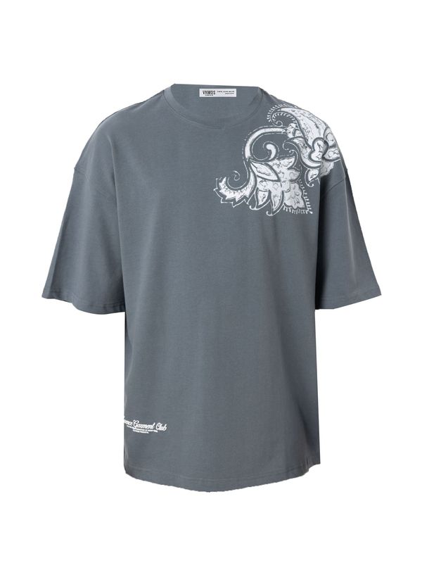 VAMOS CLO VAMOS CLO Majica 'French Marigold'  siva / bela