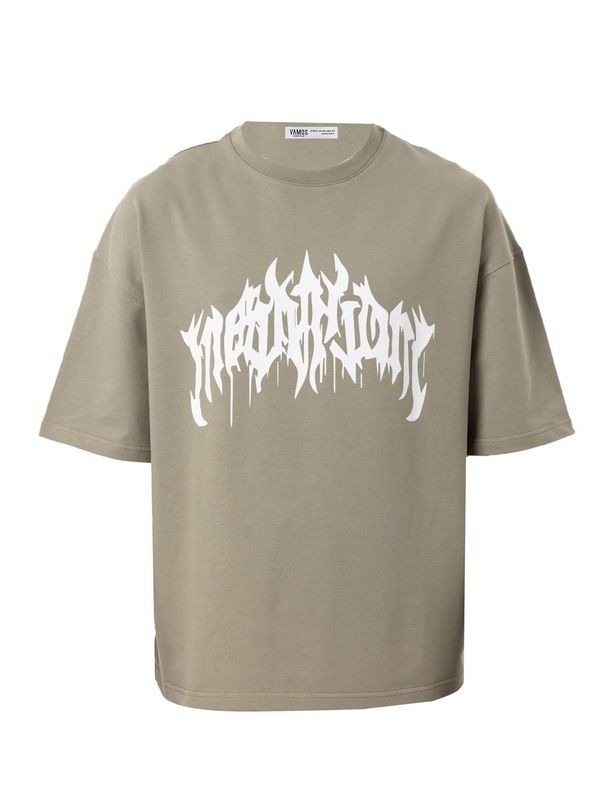 VAMOS CLO VAMOS CLO Majica 'Gaura'  zelena / bela