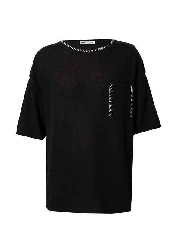 VAMOS CLO VAMOS CLO Majica 'Lantana'  črna / bela