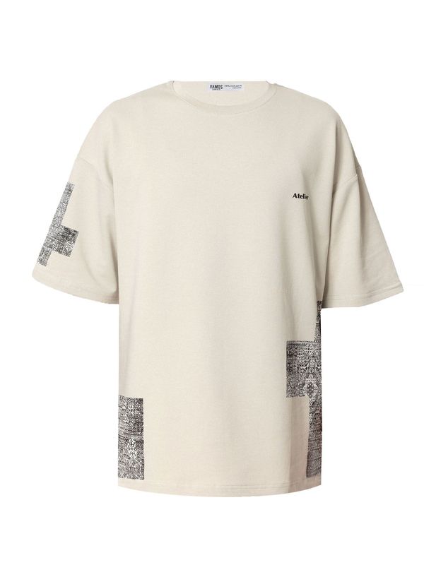 VAMOS CLO VAMOS CLO Majica 'Yarrow'  bež / siva