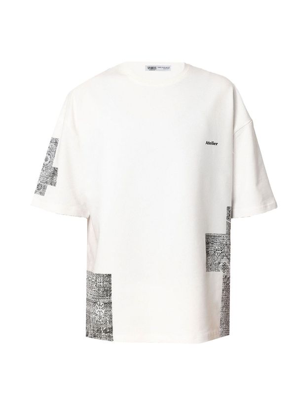 VAMOS CLO VAMOS CLO Majica 'Yarrow'  črna / off-bela