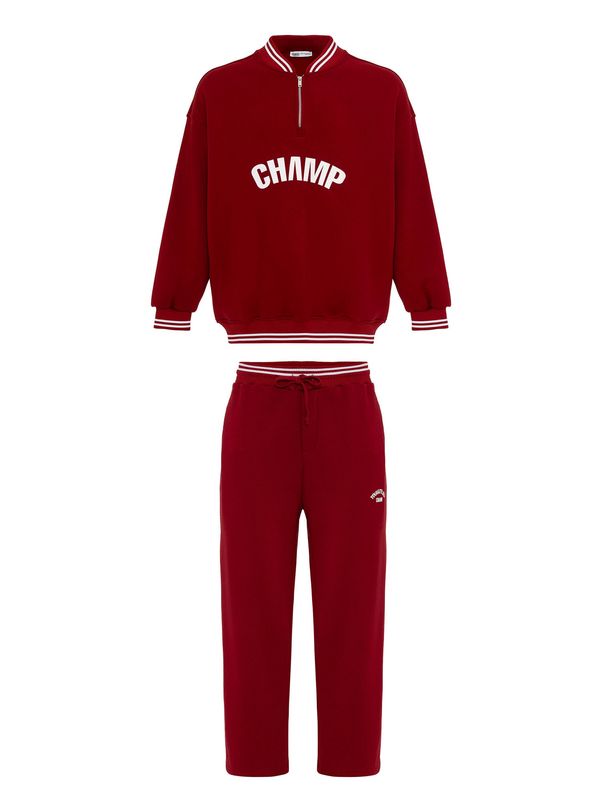 VAMOS CLO VAMOS CLO Obleka za doma  burgund / bela