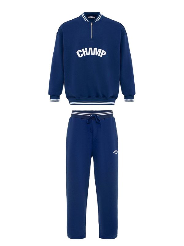 VAMOS CLO VAMOS CLO Obleka za doma  indigo / bela