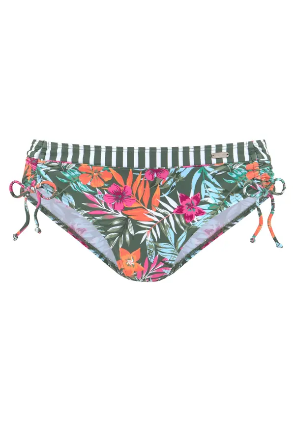 VENICE BEACH VENICE BEACH Bikini hlačke  temno zelena / oranžna / roza / off-bela