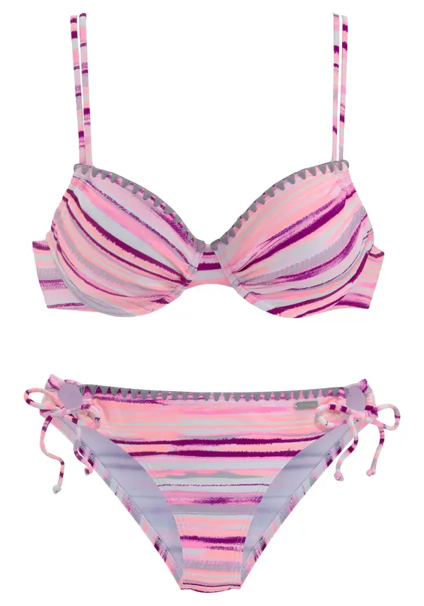 VENICE BEACH VENICE BEACH Bikini  pastelno modra / temno liila / marelica