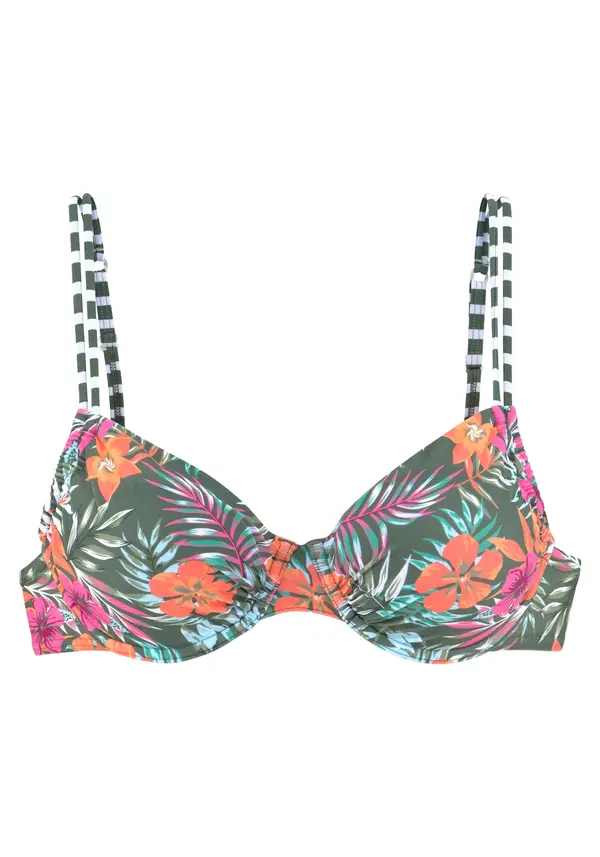 VENICE BEACH VENICE BEACH Bikini zgornji del 'Summer'  temno zelena / oranžna / svetlo roza / bela