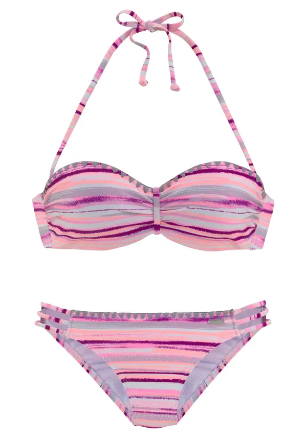 VENICE BEACH VENICE BEACH Športne bikini  siva / jajčevec / roza / svetlo roza