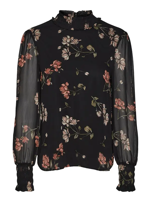 VERO MODA VERO MODA Bluza 'Smilla'  oliva / roza / rjasto rdeča / črna